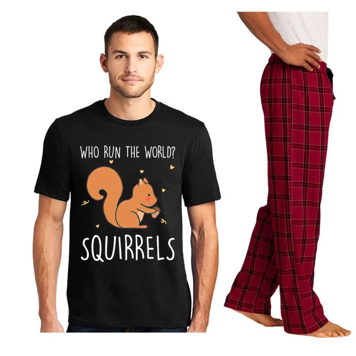 Who Run The World Squirrels Funny Squirrel Animal Lover Gift Meaningful Gift Pajama Set