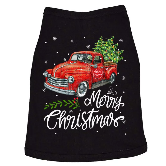 Wagon Red Truck Christmas Tree Pajama Family Xmas Doggie Tank