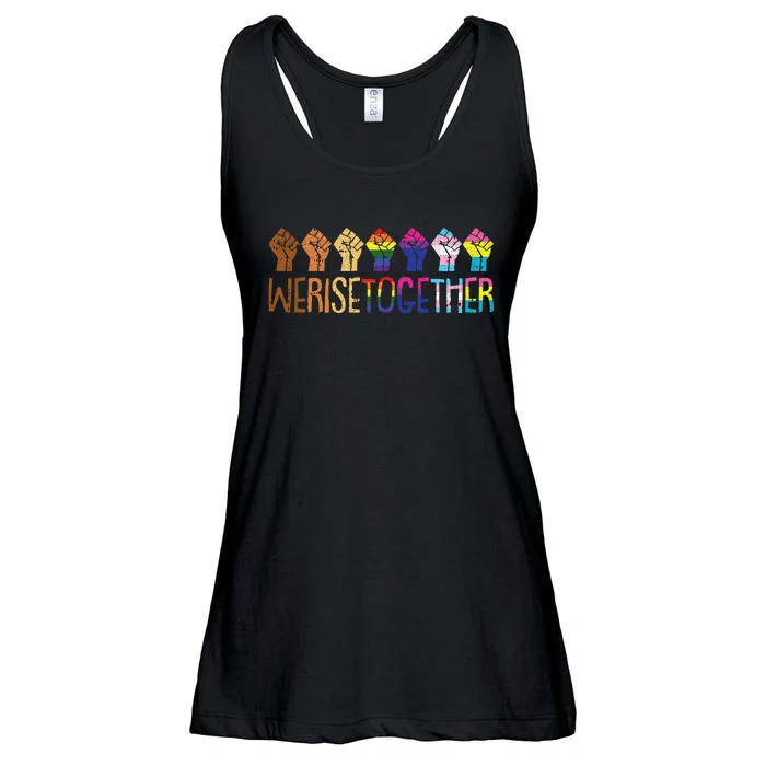 We Rise Together LGBTQ Pride Social Justice Equality Ally Ladies Essential Flowy Tank