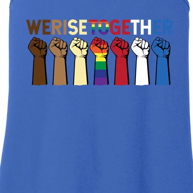 We Rise Together Equality Awesome Black History Month Gift Ladies Essential Tank