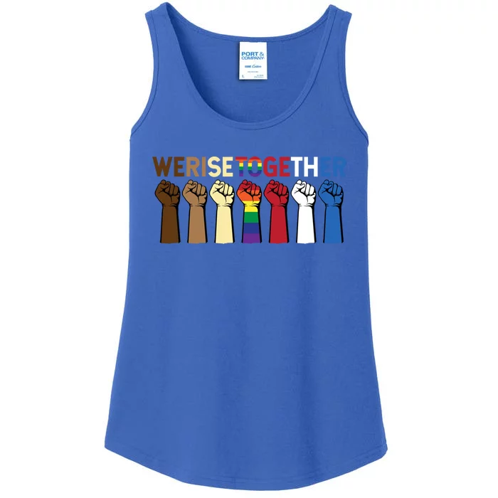 We Rise Together Equality Awesome Black History Month Gift Ladies Essential Tank