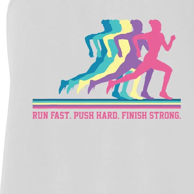 Women Running Track Field Runner Motivational Training Women's Racerback Tank