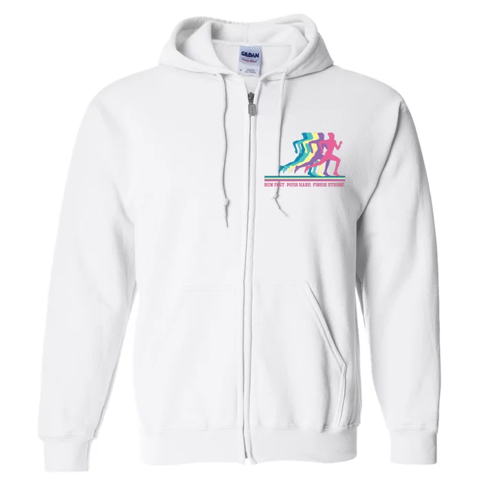 Women Running Track Field Runner Motivational Training Full Zip Hoodie