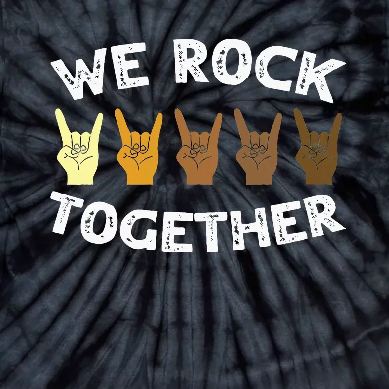 We Rock Together Rocker Skeleton Hand Tie-Dye T-Shirt