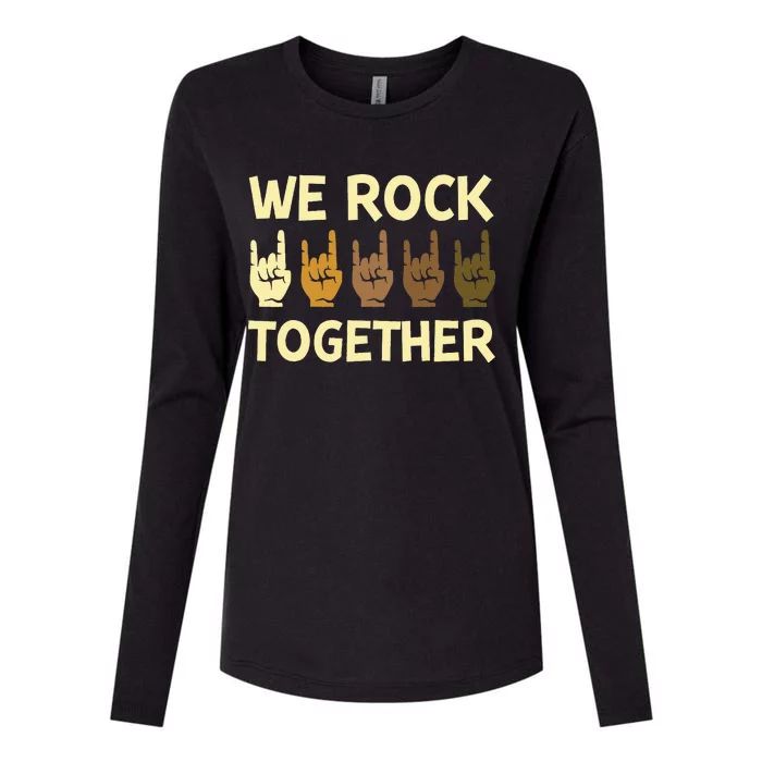 We Rock Together Hands Rock Lovers Womens Cotton Relaxed Long Sleeve T-Shirt