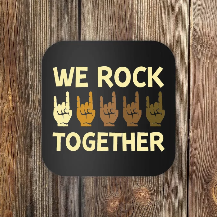 We Rock Together Hands Rock Lovers Coaster