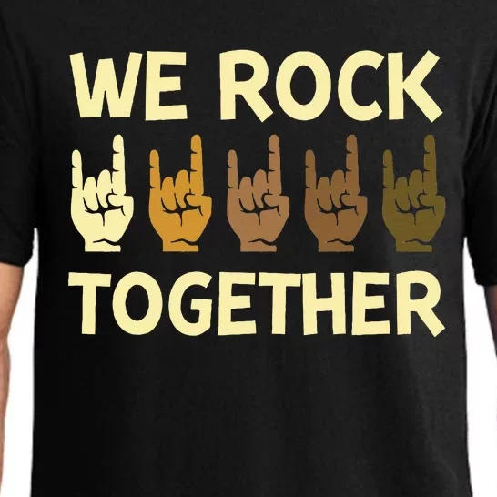 We Rock Together Hands Rock Lovers Pajama Set