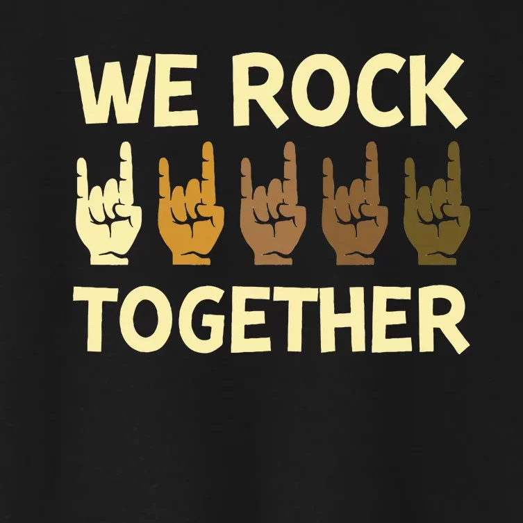 We Rock Together Hands Rock Lovers Women's Crop Top Tee