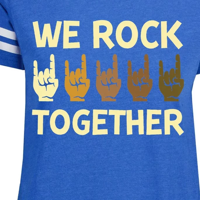 We Rock Together Hands Rock Lovers Enza Ladies Jersey Football T-Shirt