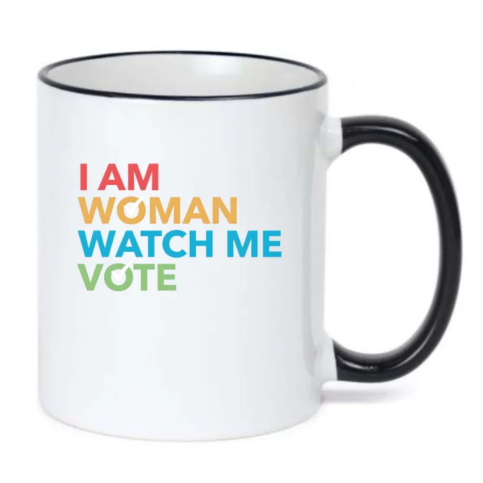 Woman Right Vote I Am Woman Watch Me Vote Black Color Changing Mug