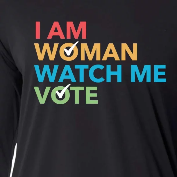 Woman Right Vote I Am Woman Watch Me Vote Cooling Performance Long Sleeve Crew