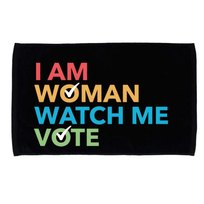 Woman Right Vote I Am Woman Watch Me Vote Microfiber Hand Towel