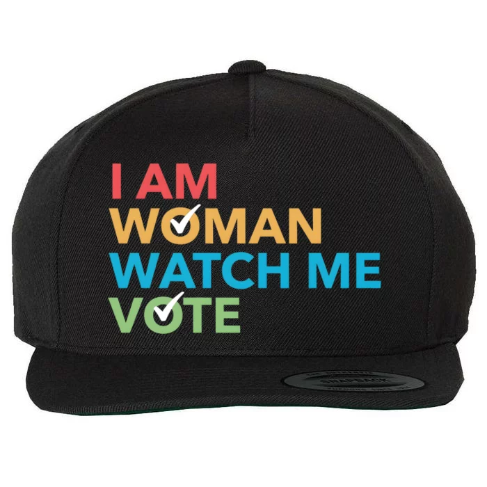 Woman Right Vote I Am Woman Watch Me Vote Wool Snapback Cap