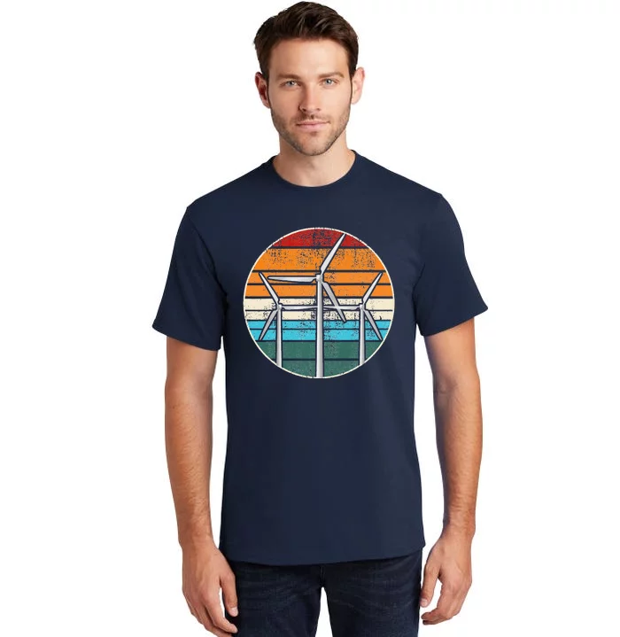 Windmill Retro Vintage Climate Change Earth Day Tall T-Shirt