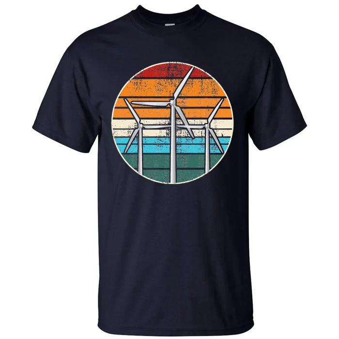 Windmill Retro Vintage Climate Change Earth Day Tall T-Shirt