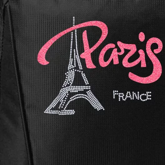 Women's Rhinestone & Vinyl Fitted Tight Pink Paris Eiffel City Backpack