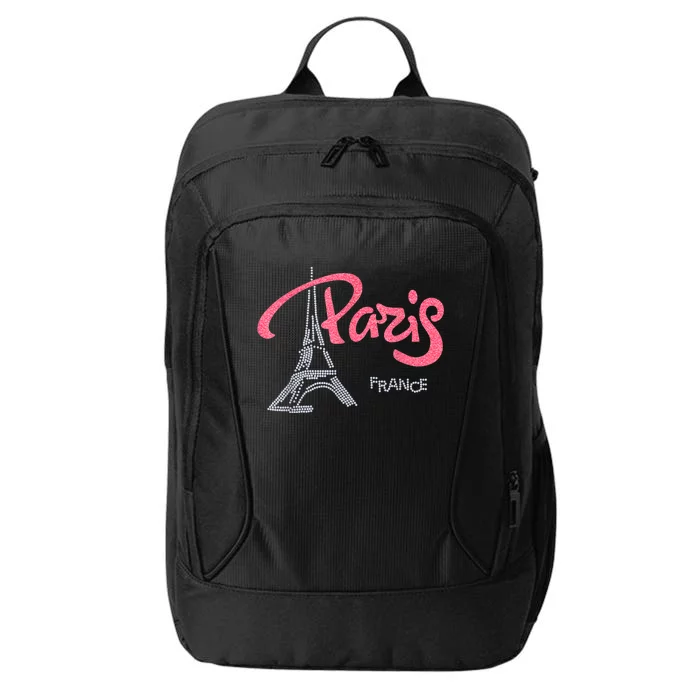 Women's Rhinestone & Vinyl Fitted Tight Pink Paris Eiffel City Backpack