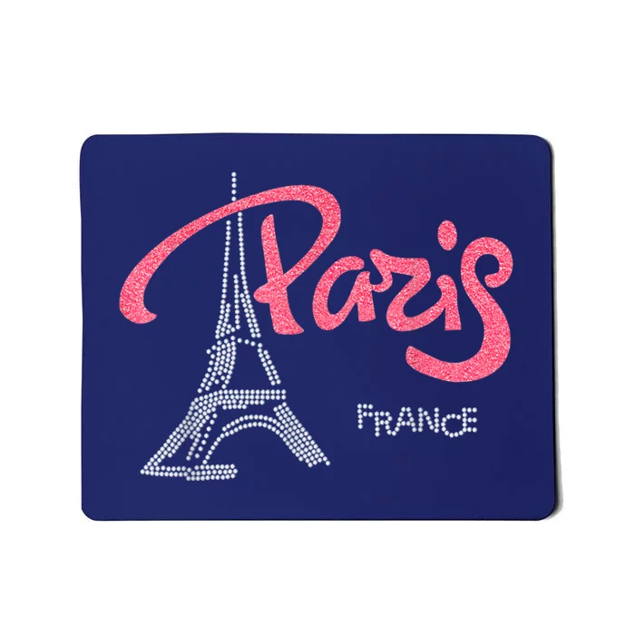 Women's Rhinestone & Vinyl Fitted Tight Pink Paris Eiffel Mousepad