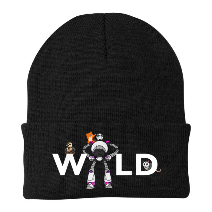 Wild Retro Vintage Robotic Robot Art Science & Math Knit Cap Winter Beanie