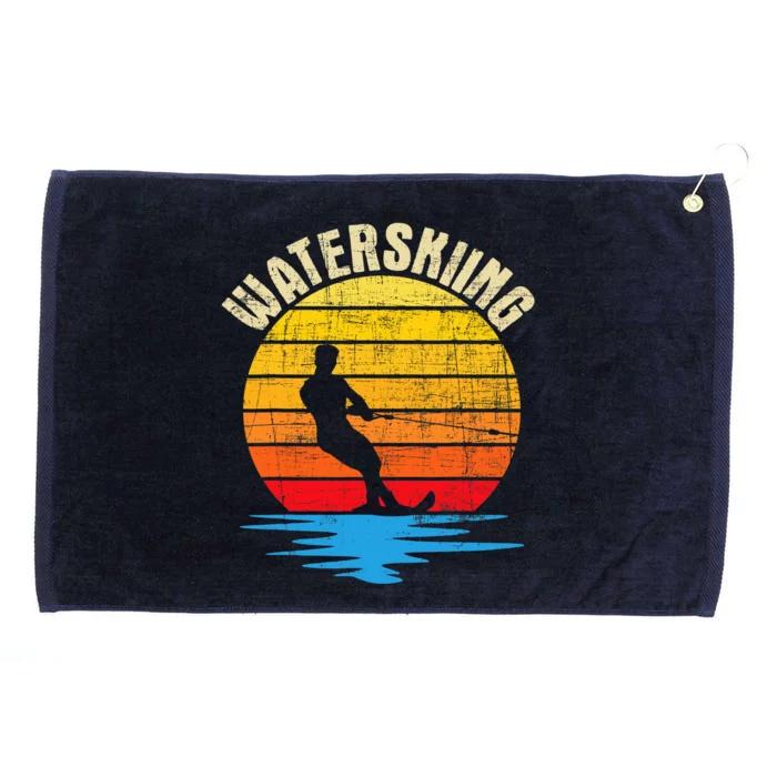 Waterskiing Retro Water Ski Waterskier Watersports Grommeted Golf Towel