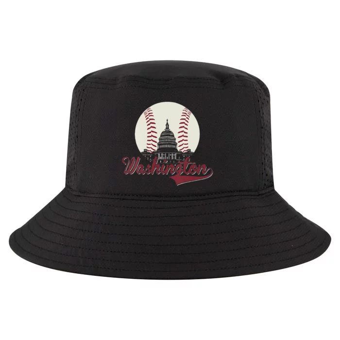 Womens Retro Washington DC Baseball National Mall Silhouette Sport Cool Comfort Performance Bucket Hat