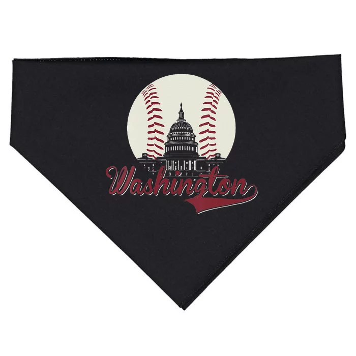 Womens Retro Washington DC Baseball National Mall Silhouette Sport USA-Made Doggie Bandana