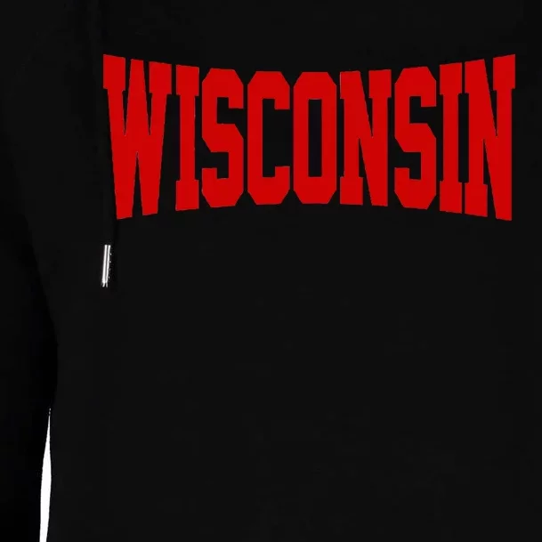 Wisconsin Red Womens Funnel Neck Pullover Hood