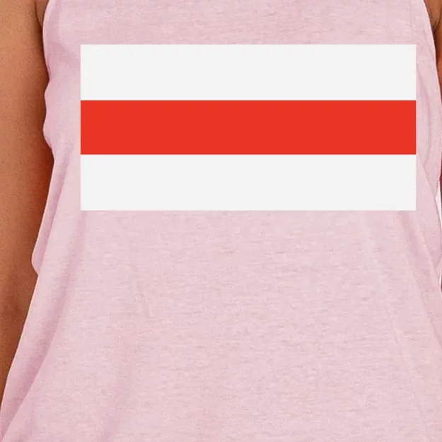 White Red White Flag Gift Women's Knotted Racerback Tank