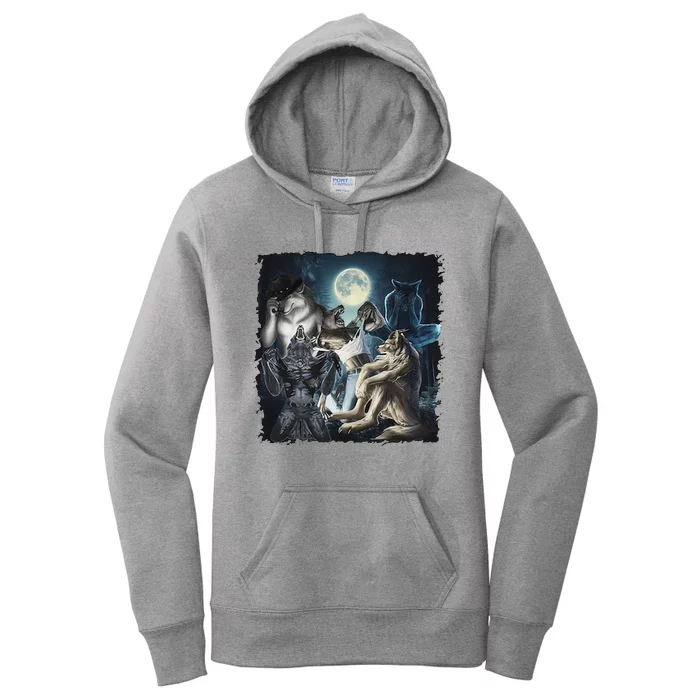 Wolf Ripping Werewolf Alpha Wolf Funny Oddly Meme Women's Pullover Hoodie