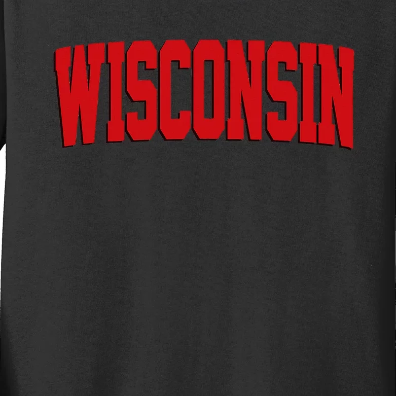 Wisconsin Red Kids Long Sleeve Shirt