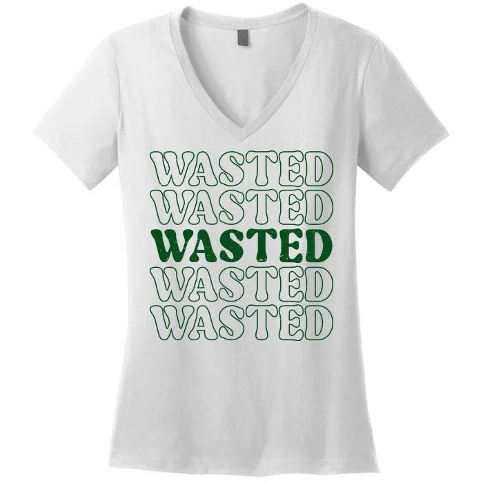 Wasted Retro Women's V-Neck T-Shirt