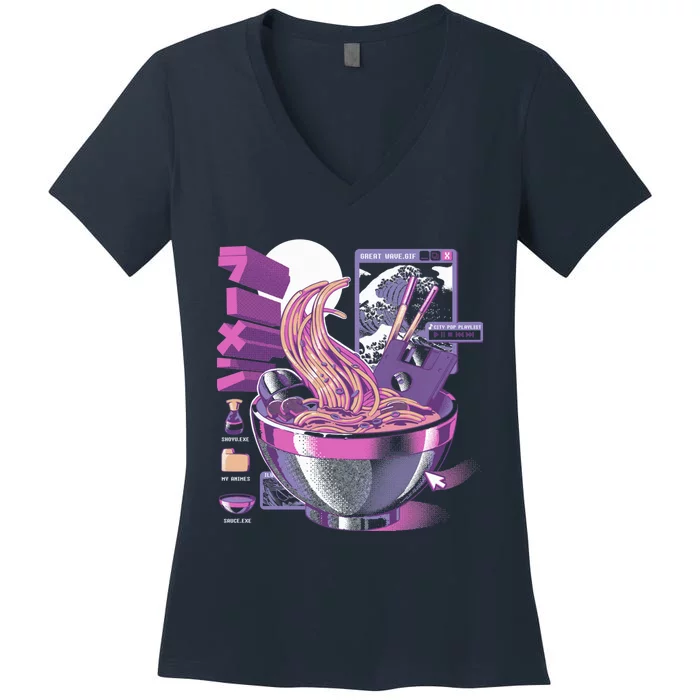 Web Ramen Women's V-Neck T-Shirt