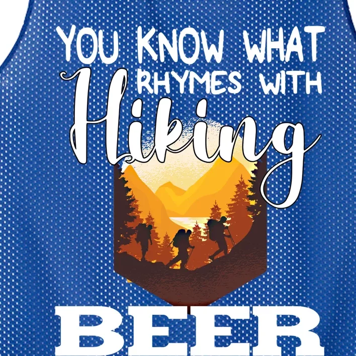 What Rhymes With Hiking Beer Fathers Day Ing And Hiking Gift Mesh Reversible Basketball Jersey Tank