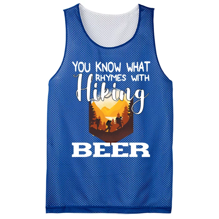 What Rhymes With Hiking Beer Fathers Day Ing And Hiking Gift Mesh Reversible Basketball Jersey Tank