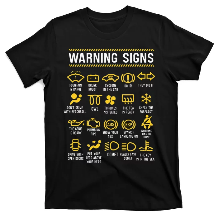 Warning Signs 101 Funny Car Mechanic T-Shirt