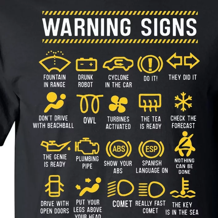 Warning Signs 101 Funny Car Mechanic Tall T-Shirt