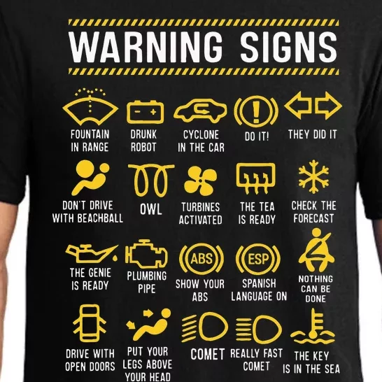 Warning Signs 101 Funny Car Mechanic Pajama Set