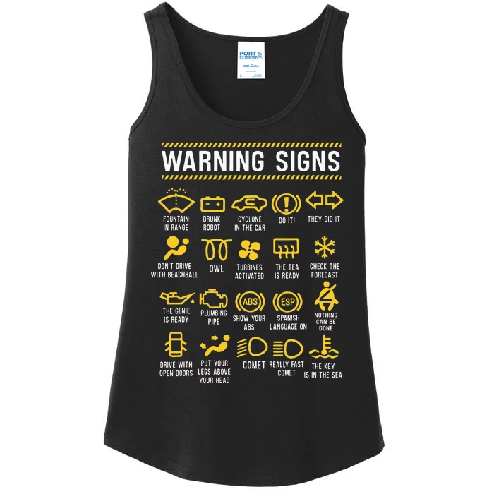 Warning Signs 101 Funny Car Mechanic Ladies Essential Tank