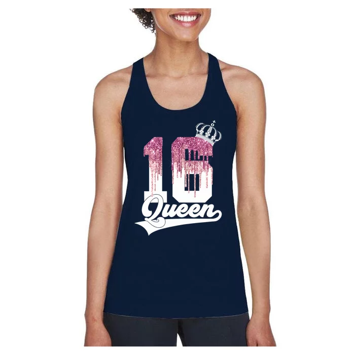 Wo SWEET 16 QUEEN 16TH BIRTHDAY Women's Racerback Tank