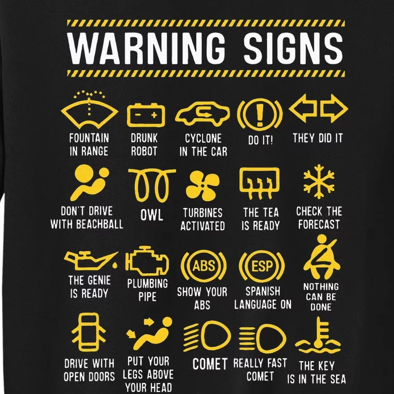 Warning Signs 101 Funny Car Mechanic Tall Sweatshirt