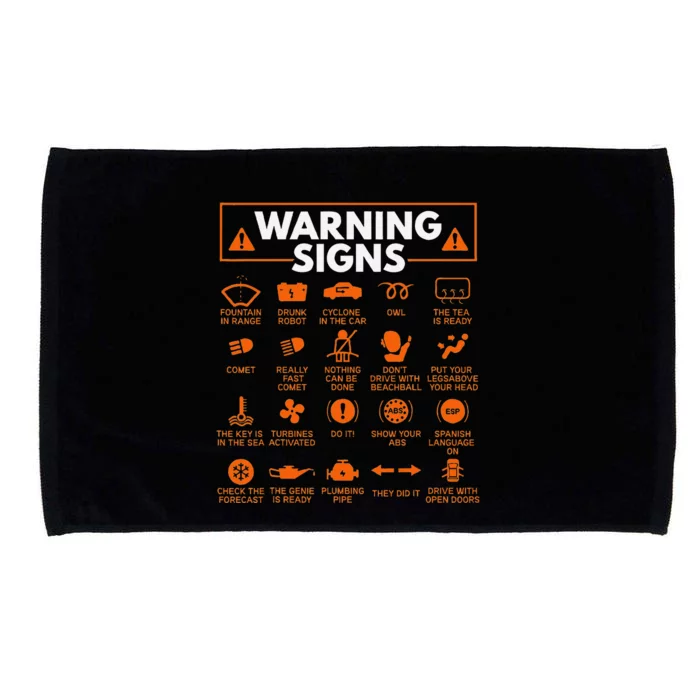 Warning Signs 101 Funny Car Mechanic Gift Gift Car Funny Microfiber Hand Towel