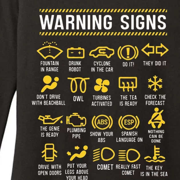 Warning Signs 101 Funny Car Mechanic Womens CVC Long Sleeve Shirt