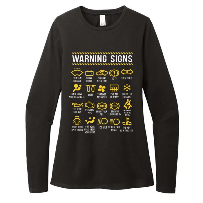 Warning Signs 101 Funny Car Mechanic Womens CVC Long Sleeve Shirt