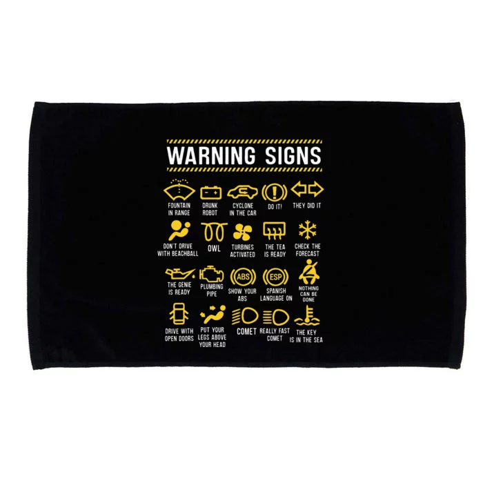 Warning Signs 101 Funny Car Mechanic Microfiber Hand Towel