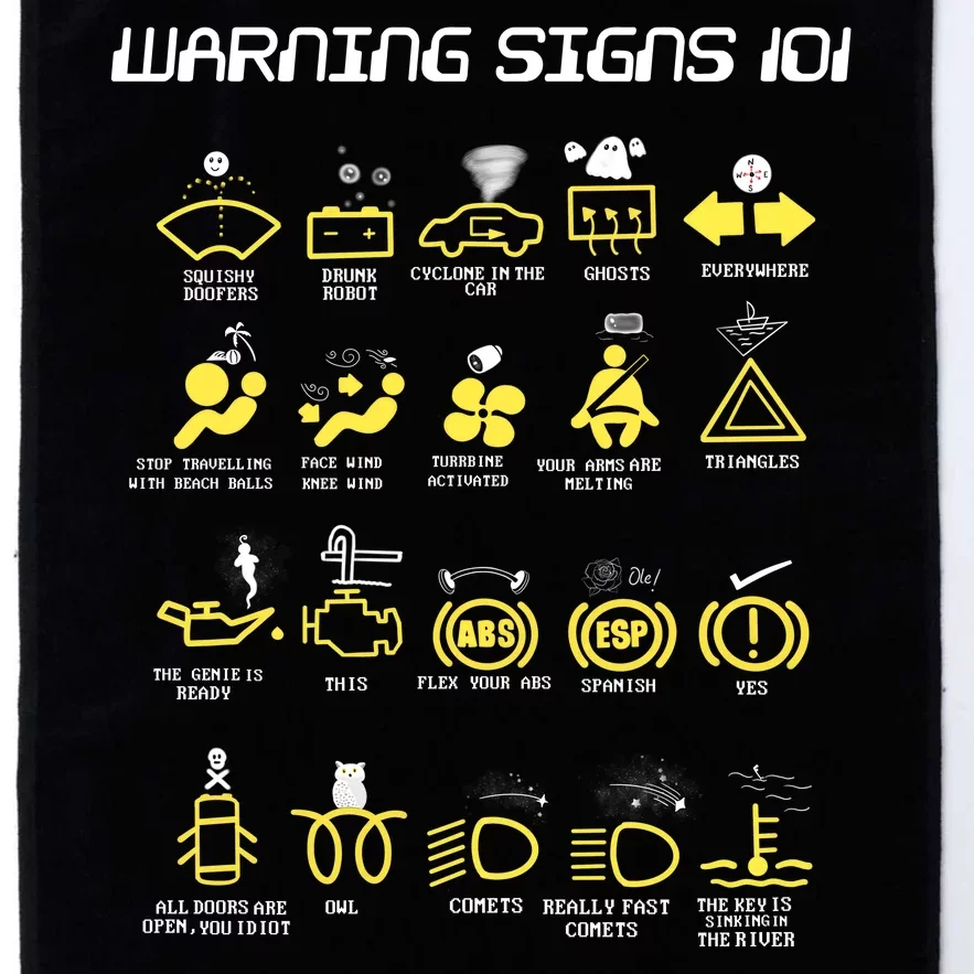 Warning Signs 101 Platinum Collection Golf Towel