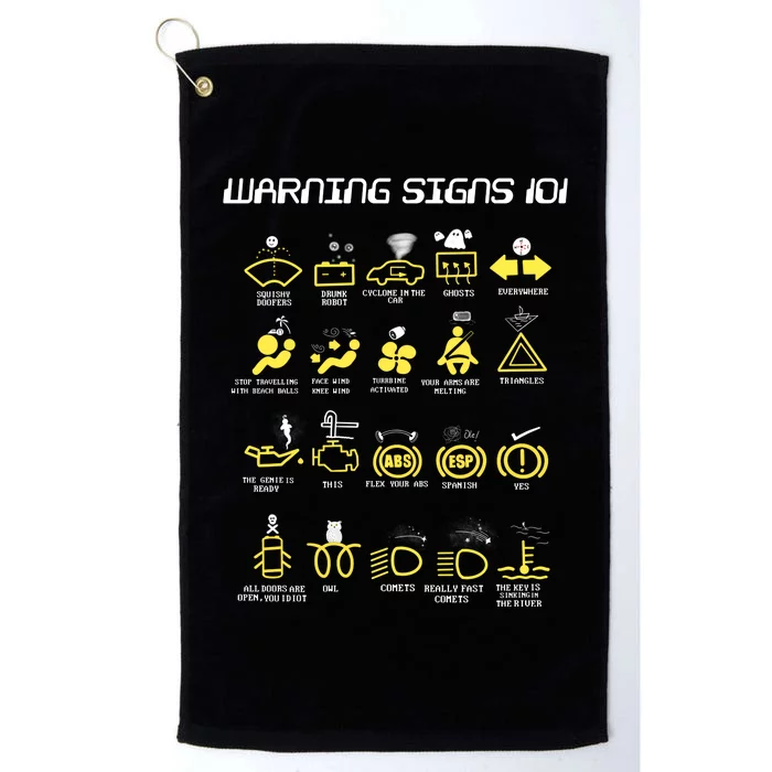 Warning Signs 101 Platinum Collection Golf Towel