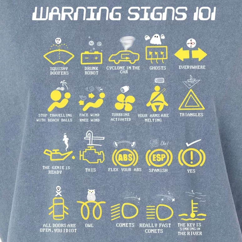 Warning Signs 101 Garment-Dyed Women's Muscle Tee