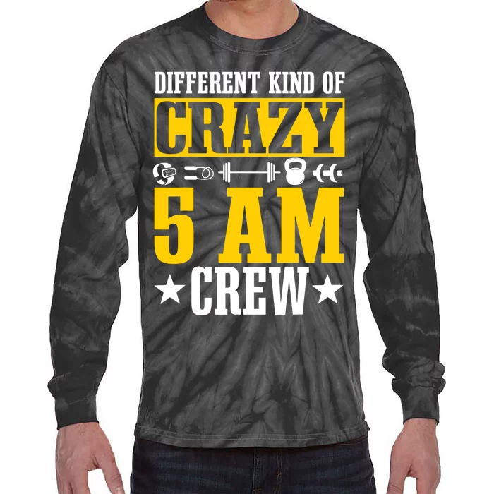 Workout Squad 5AM Crew Funny Gym Quote Tie-Dye Long Sleeve Shirt