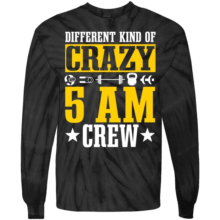 Workout Squad 5AM Crew Funny Gym Quote Tie-Dye Long Sleeve Shirt