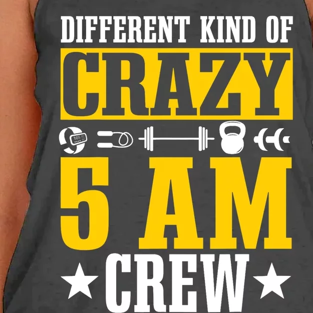 Workout Squad 5AM Crew Funny Gym Quote Women's Knotted Racerback Tank